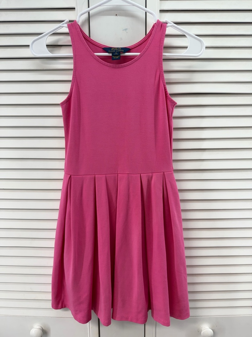 Polo by Ralph Lauren Bright Pink Sleeveless Pleated Girls Dress